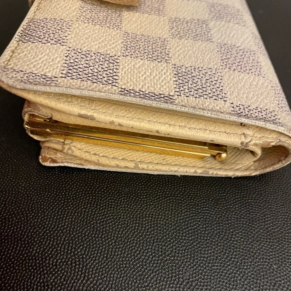 Louis Vuitton Damier Azur Canvas Port Feuille Vienoise French Purse Wallet